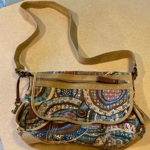 Fossil Canvas Crossbody Messenger Bag